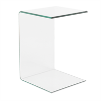 Beliani Bijzet tafel transparant glas 40 x 40 x 61 cm. LOURDES