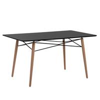 Beliani - Stilvoller, praktischer Esstisch mit schwarzer Tischplatte 140 x 80 cm Biondi - Schwarz
