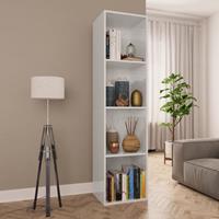 vidaXL Boekenkast/Tv-meubel 36x30x143 cm spaanplaat hoogglans wit
