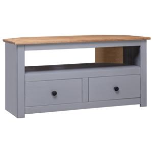 VidaXL Tv-hoekkast Panama Range 93x55x49 cm massief grenenhout grijs