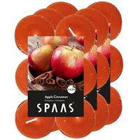 Candles by Spaas 36x Geurtheelichtjes Apple Cinnamon/oranje 4,5 branduren Oranje