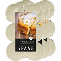Candles by Spaas 36x Maxi geurtheelichtjes White Cake Vanilla/wit 10 branduren Creme