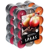 Candles by Spaas 48x Geurtheelichtjes Apple Cinnamon 4,5 branduren Multi
