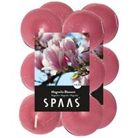 Candles by Spaas 24x Geurtheelichtjes Magnolia Blossom/roze 4,5 branduren Roze