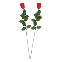 Shoppartners 2x Rode Rosa/roos kunstbloem 60 cm Rood