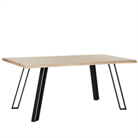 Esstisch heller Holzfarbton/schwarz 180 x 90 cm MDF-Platte minimalistisch Graham - BELIANI