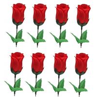 8x Voordelige rode roos kunstbloemen 28 cm Rood