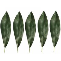 5x Kunstplant Aspidistra blad 75 cm donkergroen Groen