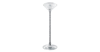 beliani Kerzenständer Silber 8 x 23 cm Glas und Metall Hohe Glasschale Kerzenhalter mit dekorativen Kristallen Klassisch Glamour