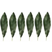 6x Kunstplant Aspidistra blad 75 cm donkergroen Groen