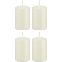 Trend Candles 4x Ivoorwitte cilinderkaars/stompkaars 5 x 8 cm 18 branduren Wit