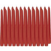 Trend Candles 24x Rode dinerkaarsen 25 cm 8 branduren Rood