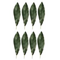 8x Kunstplant Aspidistra blad 75 cm donkergroen Groen