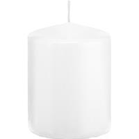Trend Candles 1x Witte cilinderkaars/stompkaars 6 x 8 cm 29 branduren Wit