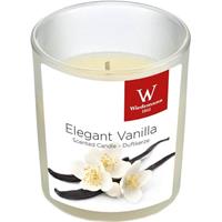 Trend Candles 1x Geurkaars vanille in glazen houder 25 branduren Wit