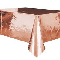 2x Rose gouden tafelkleden/tafellakens 137 x 274 cm folie Roze