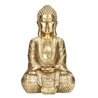 Boeddha beeld goud zittend 30 cm Goudkleurig