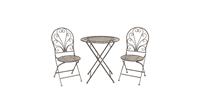 Clayre & Eef Tafel + 2 stoelen Ø 70x76 cm / 40x47x94 cm (2)