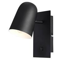 BRILLIANT Lampe Ayr Wandspot Schalter schwarz matt   1x D45, E14, 18W, geeignet für Tropfenlampen (nicht enthalten)   Mit Kippschalter