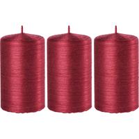 Enlightening Candles 3x Rode cilinderkaarsen/stompkaarsen 6 x 10 cm 25 branduren Rood