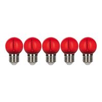 Bailey 5x Tropfenlampe Rot | LED-Filament 0,6W | E27 Kunststoff