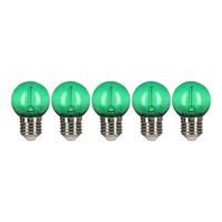 Bailey 5x Kogellamp Groen LED Filament 0,6W Grote fitting E27 Plastic