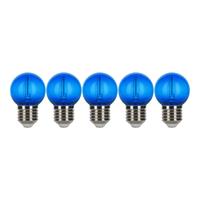 Bailey 5x Kogellamp Blauw LED Filament 0,6W Grote fitting E27 Plastic