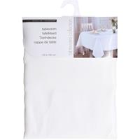 Wit tafelkleed/tafellaken damast van stof 130 x 180 cm - Feesttafelkleden
