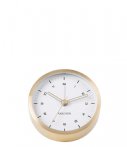 Karlsson Wekkers Alarm clock Tinge white dial Design Armando Breeveld Goudkleurig