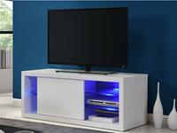 Kauf-unique TV-Möbel mit LED-Beleuchtung AMALRIC - Holz (MDF) - Weiß