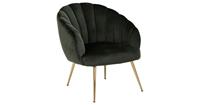 24Designs Yasmina Fauteuil - Donkergroen Fluweel - Messing Metalen Poten