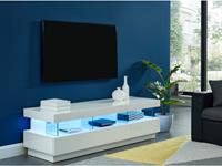 Kauf-Unique TV-Möbel Hochglanz LED Fabio - Weiß