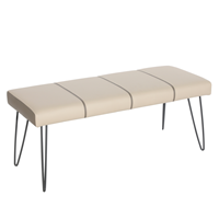 beliani Moderne Sitzbank Kunstleder beige Glamour Look Betin - Beige