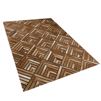 Beliani - Extravaganter Teppich aus Leder braun handgefertigt 140 x 200 cm Tekir - Braun