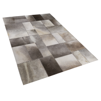 Beliani Vloerkleed leer taupe 140 x 200 cm PERVARI