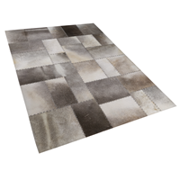 Beliani Vloerkleed leer taupe 160 x 230 cm PERVARI