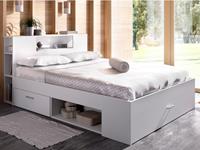 Kauf-unique Bett mit Stauraum & Schubladen - 160 x 200 cm - Weiß - LEANDRE