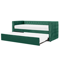 beliani Platzsparendes Tagesbett Samtstoff grün 90x200 cm mit Lattenrost Gassin - Grün
