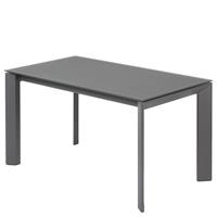 kavehome Axis uitschuifbare tafel 140 (200) cm grafiet glas grafiet benen