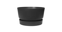 Elho Greenville schaal 33 bloempot living black buiten dia. 33 x h 19,5 cm