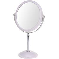 Witte make-up spiegel rond dubbelzijdig 18 x 24 cm - Make-up spiegeltjes