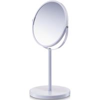 Witte make-up spiegel rond dubbelzijdig 15 x 26 cm - Make-up spiegeltjes