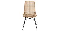 Fine Asianliving Dining Chair Rattan Wicker Weaved Metal Frame