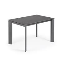 Kave Home Axis uitschuifbare tafel 120 (180) cm porselein afwerking Vulcano Roca antraciet benen