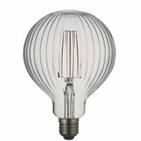 groenovatie E27 LED Filament Geribbeld Globelamp 4W Warm Wit Dimbaar