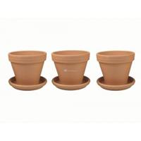 plantenwinkel.nl Terracotta pot 30 cm met schotel trio set