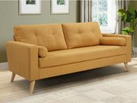 Kauf-Unique 3-Sitzer-Sofa TATUM - Stoff mit Wolle-Optik - Gelb