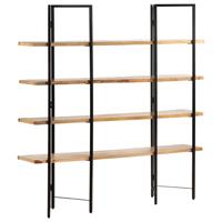 vidaXL Bücherregal mit 4 Regalböden 160x35x160 cm Mango Massivholz Braun