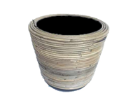 Tuinland Bloempot Drypot Rattan Stripe D42H39CM