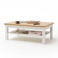 TopDesign Wohnzimmer Tisch in Weiß und Eiche Optik Landhaus Design